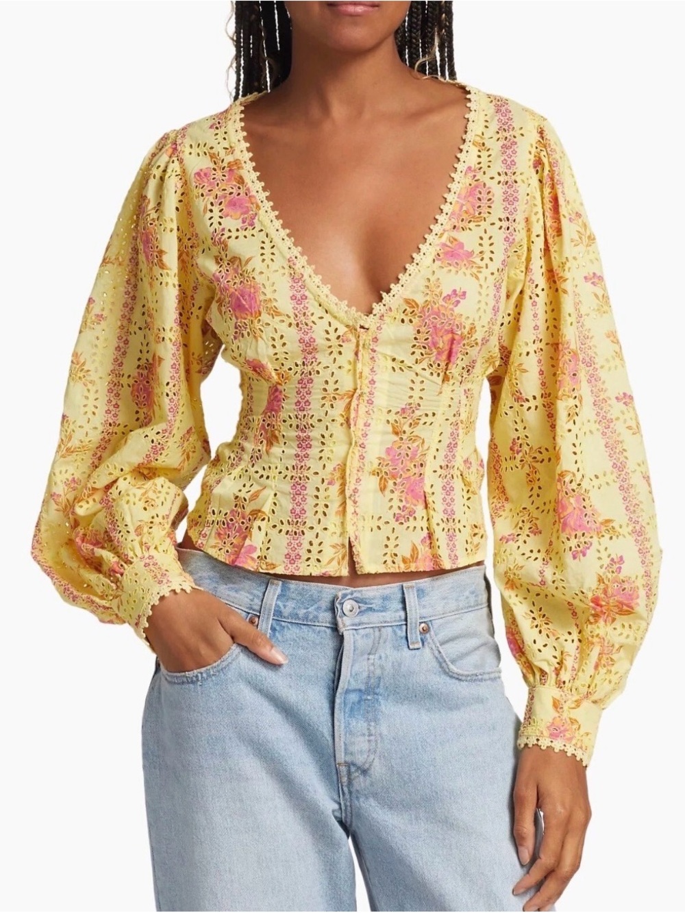 Free People Blossom Eyelet Top